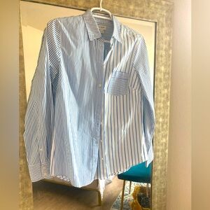 Multi-pane striped fitted Oxford